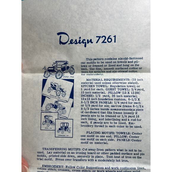 iron on transfers 7261 Antique car cross stitch - Picture 1 of 7